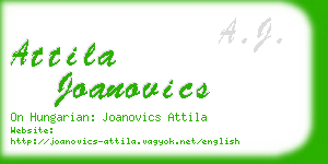 attila joanovics business card